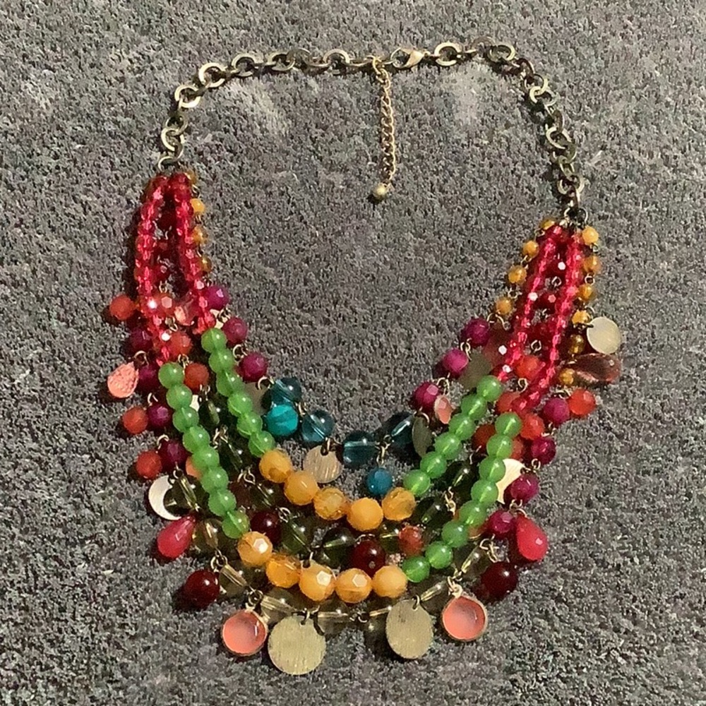 Multiple Strand Multiple Colors Beaded Necklace - image 1